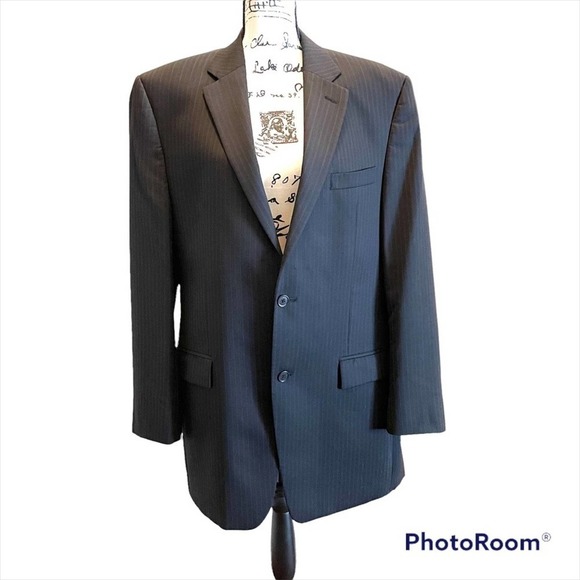 Michael Kors Suit Jacket Blazer Black 42L Sport Coat Marshall Fields - Picture 1 of 12